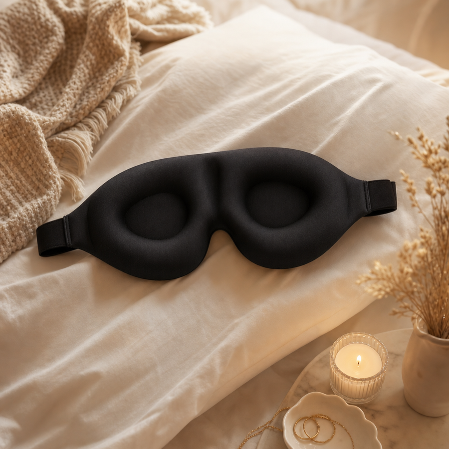 3D Contoured Sleep Mask — Zero Eye Pressure, Total Darkness